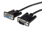 StarTech.com Cable 3m Extensión Directo Straight Through Serie Serial RS232 Vídeo EGA DB9 Macho a Hembra Cable Negro 3 m DB-9 DB-9