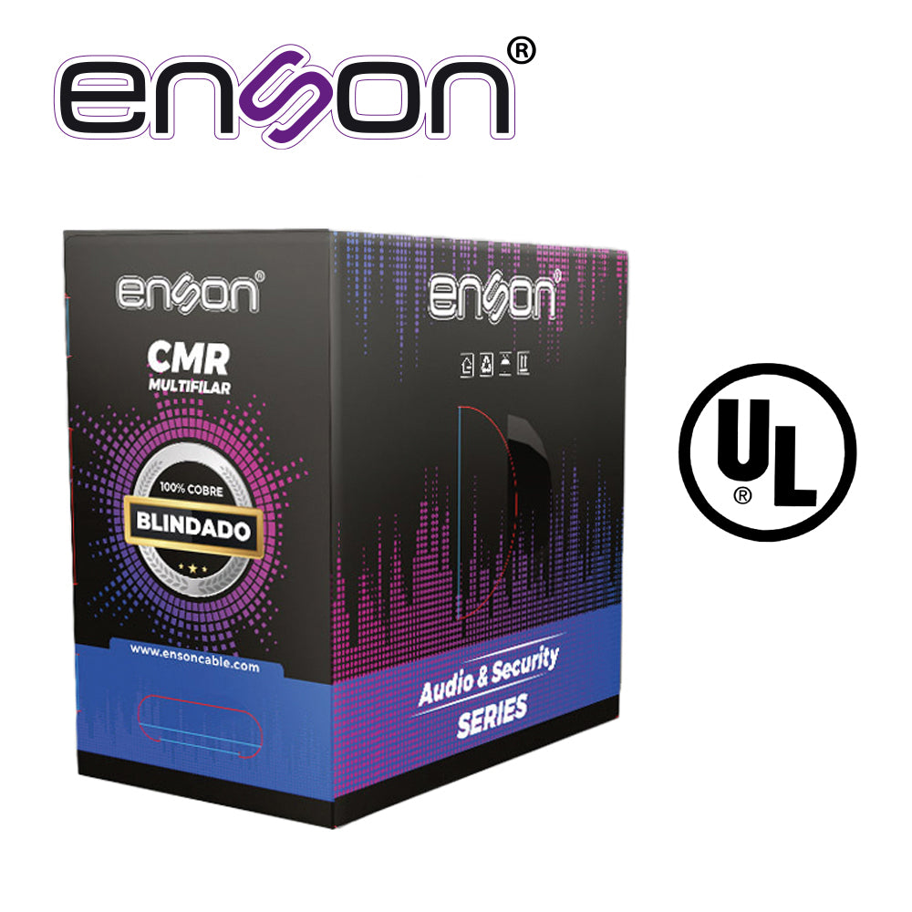 Enson Cable Para Audio Y Seguridad EPRO-5200 2C/16AWG, 100% Cobre, 305 Metros