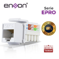 Enson Conector Modular Jack RJ45 EPRO-JACK5E-WH, Cat5e, Vertical, Blanco