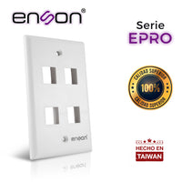 Enson Placa de Pared EPRO-FP40, 4 Puertos, Plástico ABS, Uso Interior