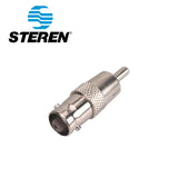 Steren 200-170 cambiador de género para cable RCA BNC Acero inoxidable