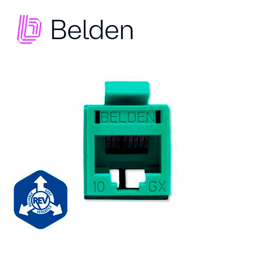 Belden Conector Modular Jack RJ45 Cat6A RVAMJKUGN-S1, 23-24 AWG, T568A/B, Uso Interior