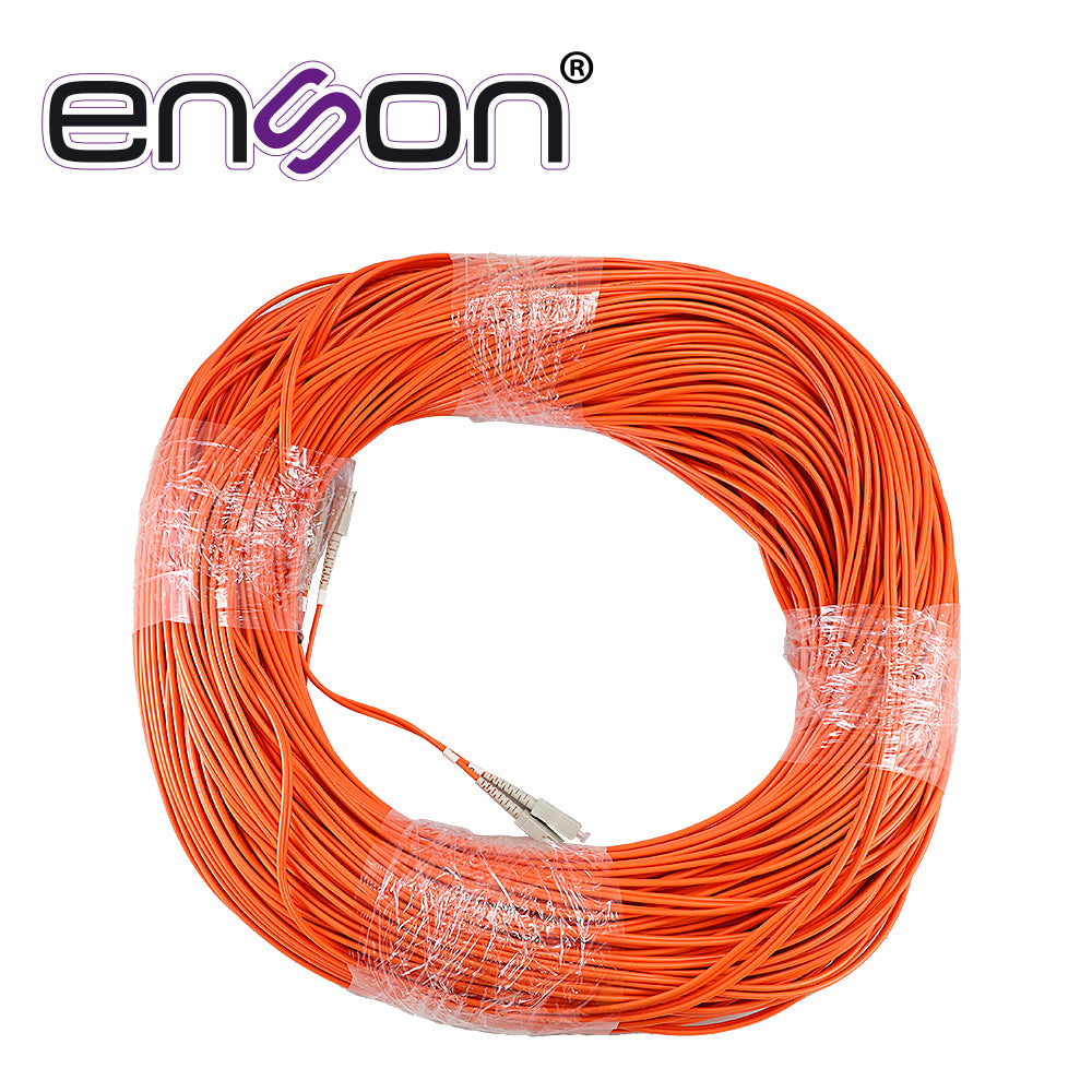 Enson Fibra Óptica 60201O200, 200m Duplex Multimodo OM1, Conectores SC-SC
