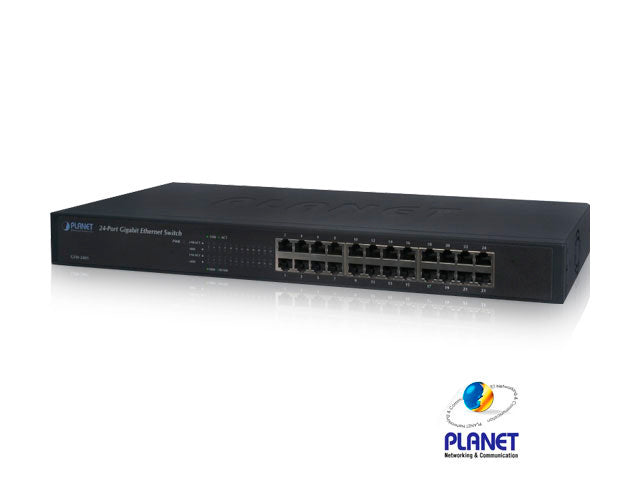 Planet Switch Gigabit No Administrable / 24 Puertos 10/100/1000 Mbps / Alcance Extendido 200 m