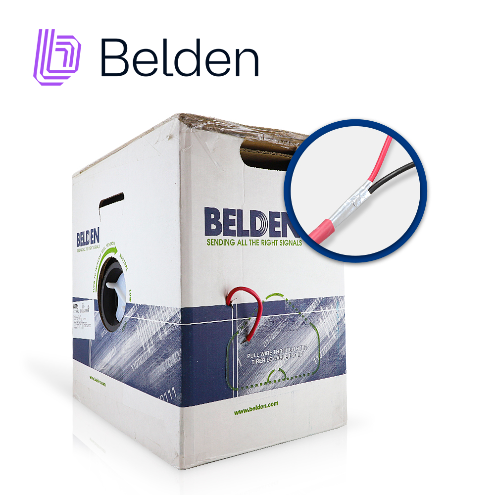 Belden Cable de Alarma Contra Incendios 5220FL 002A1000, 2 Conductores, 16 AWG, 1,000 Pies