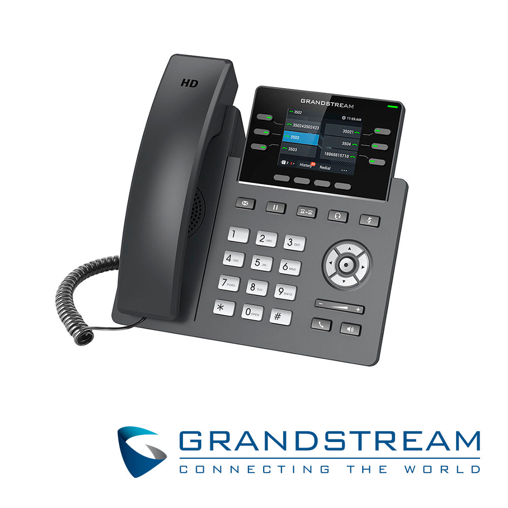 Grandstream Teléfono IP GRP2613, 4 Cuentas SIP, 6 Líneas, Pantalla LCD 2 Puertos 10/100/1000 Mbps, PoE
