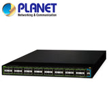 PLANET 48-Port, Layer 3, 25G SFP28 + 8-Port 40/100G QSFP28 Managed Data Center Switch Gestionado L3 Negro, Bidireccional completo (Full duplex)
