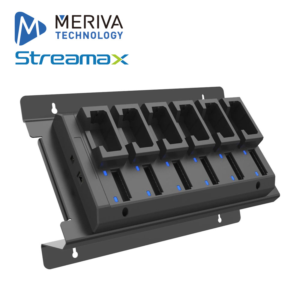 Meriva Technology Multi-Station 6 Centros de Carga, Compatible Body Cam, Incluye Cable