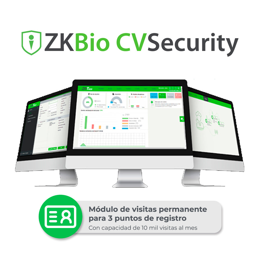 ZKTECO Licencia Bio CVSecurity ZKCV-VIS-P3, 3 Puntos, 10,000 Visitas/Mes