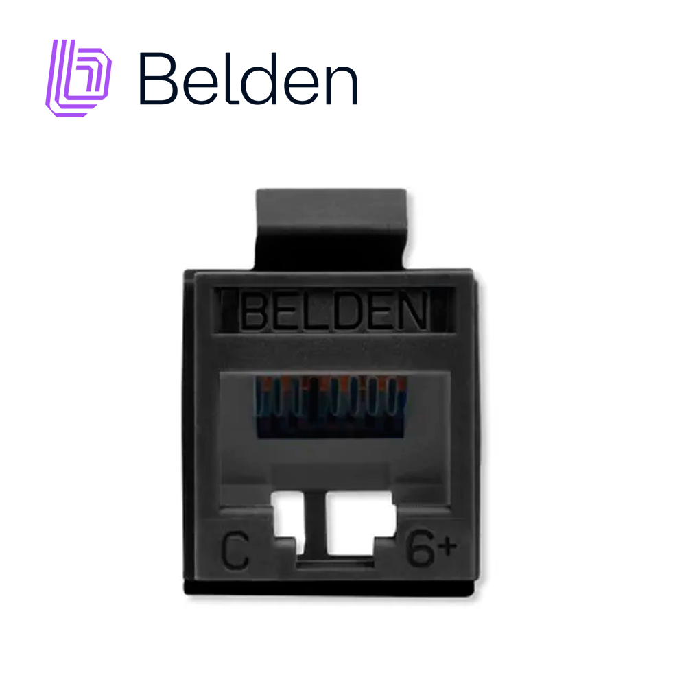 Belden Conector Modular Jack CAT6+ RJ45 RV6MJKUBK-S1, Interior, Negro