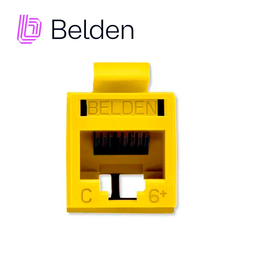 Belden Conector Modular Jack RJ45 Cat6 RV6MJKUYL-S1, T568A/B, 23-24 AWG