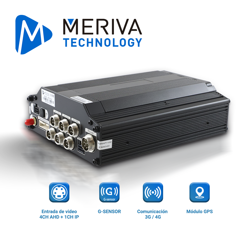 Meriva Technology DVR Móvil MX1N-G4, 4CH AHD, 1080P, Módulo GPS, 3G/4G