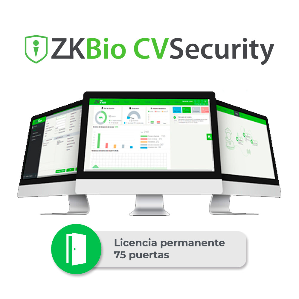 ZKTECO Licencia Bio CVSecurity ZKCV-AC-P75, Acceso para 75 Puertas, Compatible con InBioPro