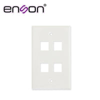 Enson Placa de Pared Universal ENS-FP64, 4 Puertos, Estilo Keyconnect, Color Blanco