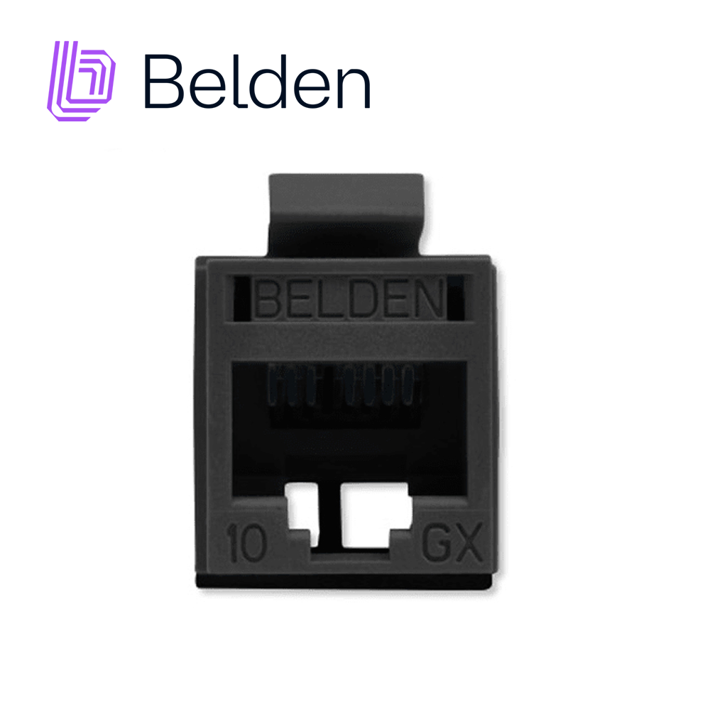Belden Conector Modular Jack CAT6A RJ45 RVAMJKUBK-S1, Interior, Negro, 10 Gbps, 500 MHz