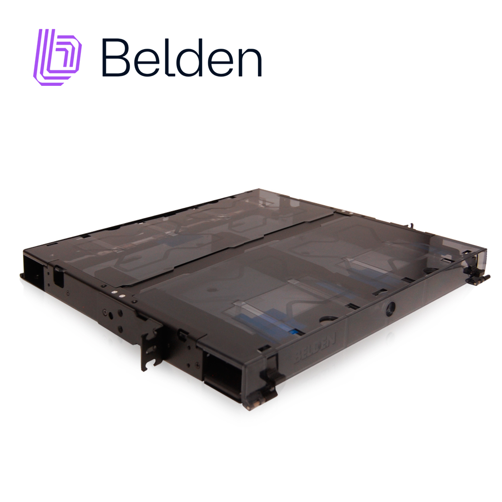 Belden Charola Fibra Óptica Rack ECX-01U, Soporta 2 Adaptadores, Diseño Empresarial