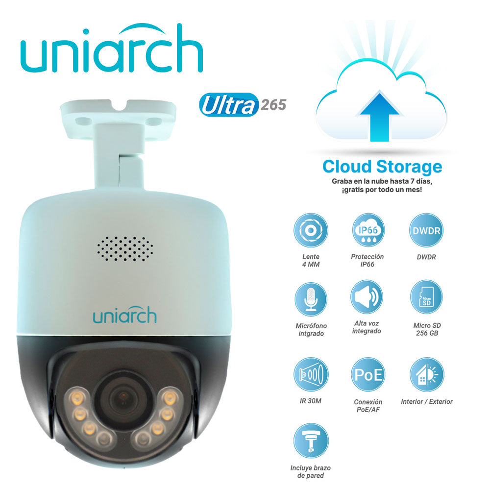 UNIARCH BY UNV Cámara IP PT IPC-P213-AF40KC, 3MP, IR 30M, PoE AF, IP66