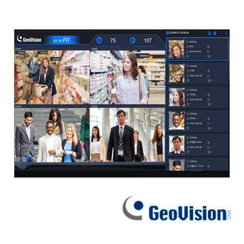 Geovision Licencia Software GV-AI FR 8 Canales, ONVIF, Dongle USB