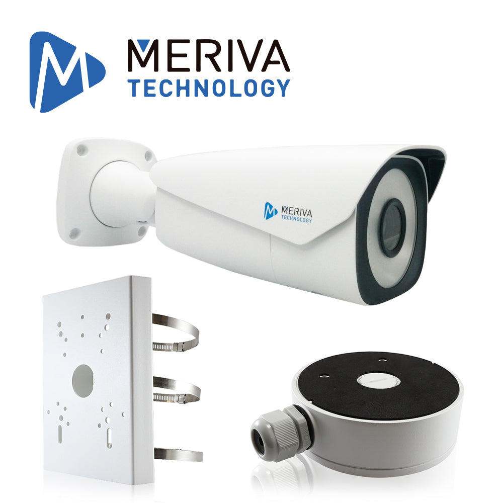 Meriva Technology Kit Reconocimiento Facial MAFR-22MPKIT, 1 Cámara IP 2MP, Lente 7-22mm, Soporte Poste