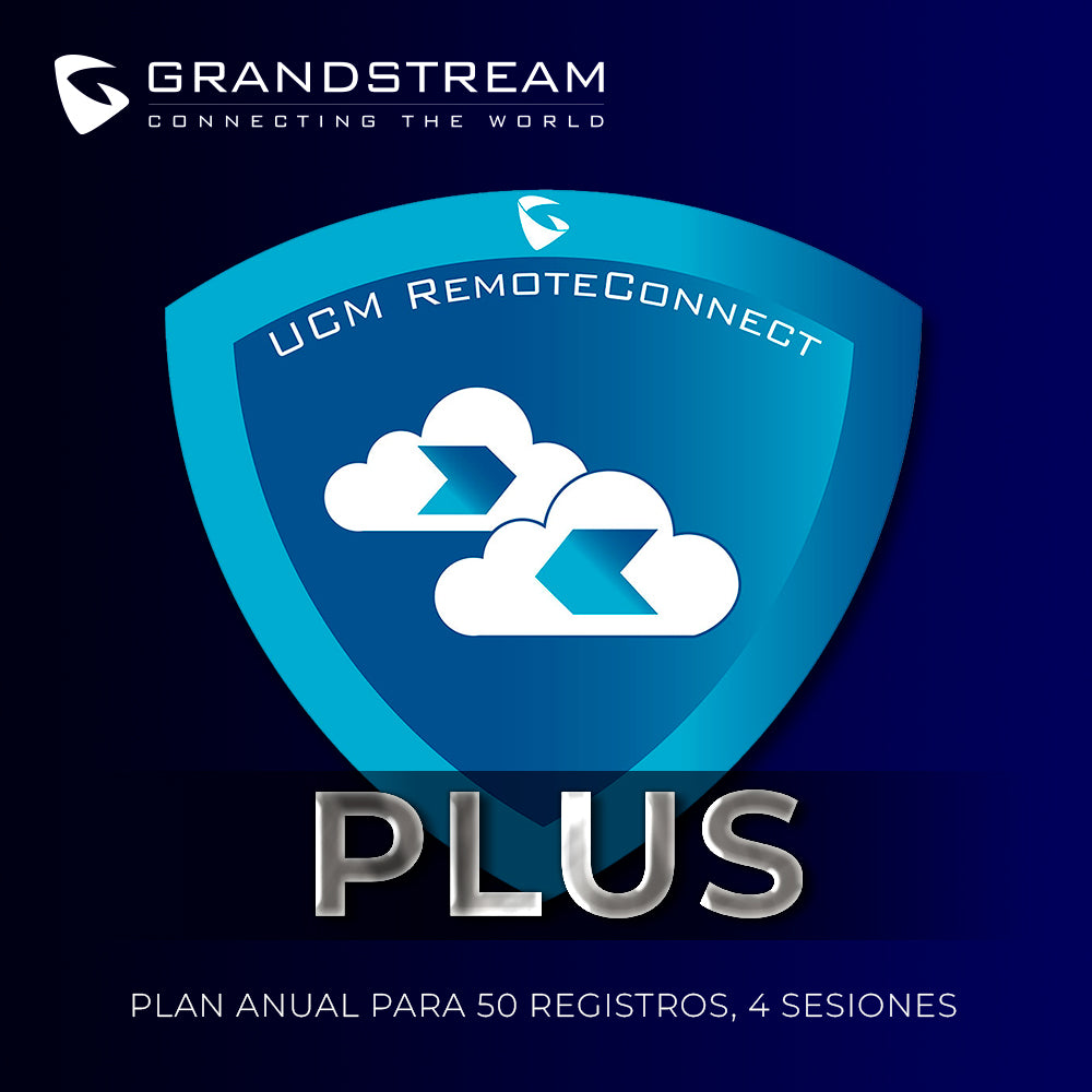 Grandstream UCMRC-PLUS Suscripción Anual, 50 Registros, 8 Sesiones, Producto Empresarial