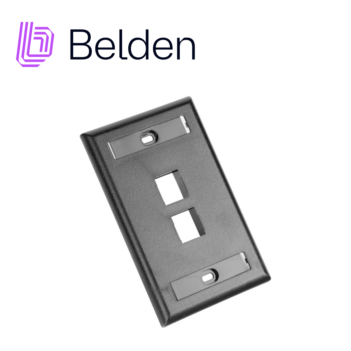 Belden Placa de Pared AX104161, Interior, Negro, 2 Puertos, Producto Empresarial
