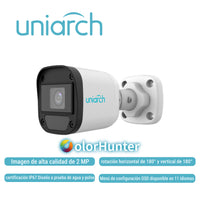 UNIARCH Cámara Analógica Bullet UAC-B112-F28-W-X-H, 2MP, 1080P@30fps, IP67, IR20M