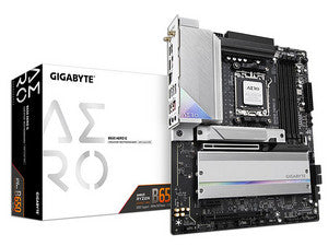 T. Madre Gigabyte B650 AERO G, Chipset AMD B650,Soporta: AMD Ryzen 7000 Series, Socket AM5,Memoria: DDR5 6666(OC)/5600(OC)/5200/4800 MHz, 128GB Max,Integrado: Wi-Fi 6, SATA, M.2, USB 3.0,ATX, Ptos: 1xPCIE4.0x16, 1xPCIE3.0x16.