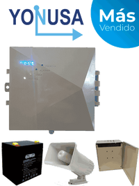 Energizador YONUSA EYNG12001BAT 12,000V 2,500m, Wifi, Sirena 30W, Gabinete metálico, Batería 12VDC 4.5Ah