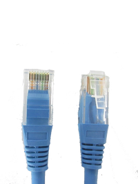Cable Patch Cord UTP 1m CAT 6 Azul - Velocidad 1Gbps - Conductor Cobre