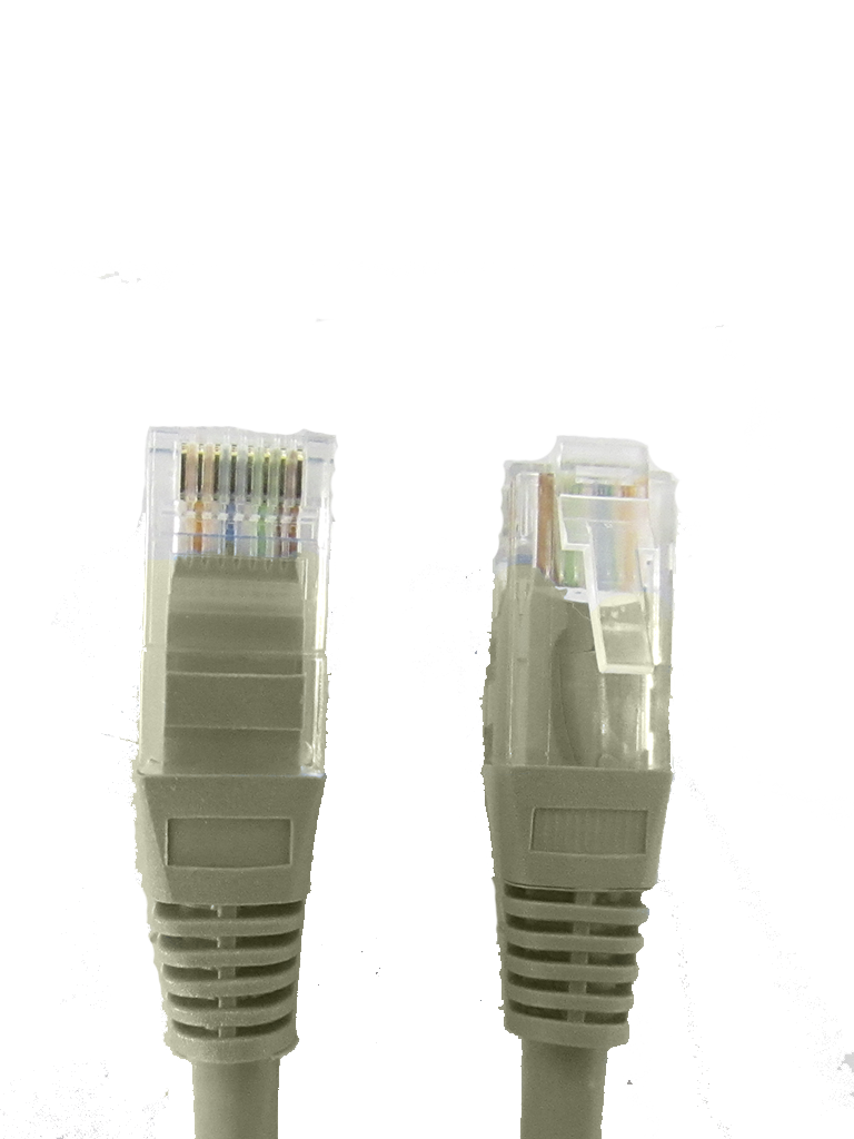 Cable Patch Cord UTP 1m CAT 6 Gris - Velocidad 1Gbps, Conductor Cobre, Conector RJ45