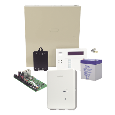 VISTA48/IPCOM - Kit Panel de Alarma IP / 48 Zonas / 40 Inalámbricas y 8 Alámbricas / 3 Particiones / Comunicador IP / Teclado Alfanumérico con Receptor 6160RF