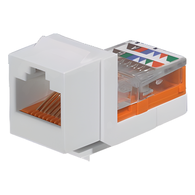 NK5E88MWHY - Módulo Jack Keystone / Cat 5e / Clase D / RJ45 / Leadframe / T568A/B / Sin Blindaje / Blanco