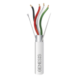 2204-1101 - Bobina de 305 Metros (1000 Pies) de Cable 4 x 22 AWG BLINDADO / RISER / Color Blanco / Para Aplicaciones de Audio, Seguridad y Control