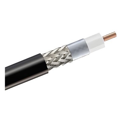 CNT-400*5MTS - Cable coaxial RF / 50 Ohms / 5 m (16.40 pies) / Malla trenzada / Baja pérdida / Exterior