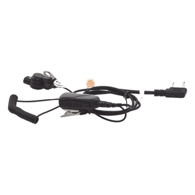 SPM-1301 - Micrófono de Solapa con Audífono Discreto / Tubo Acústico Intercambiable / Cable Reforzado Poliuretano / PTT Integrado / Compatible Kenwood Serie G