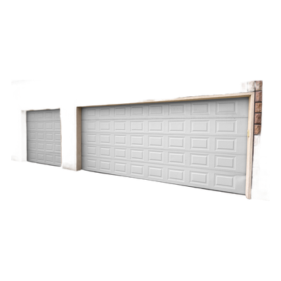 GARAGE168-SC - Puerta de Garage de alta calidad, Color blanco 16x8 pies,  AISLADA, Estilo Americana , CUADRO CORTO.