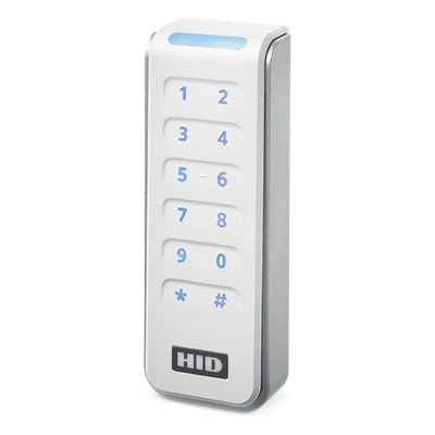 R20KFW - Lector de Control de Acceso / Multitecnología SEOS, iCLASS, MIFARE DESFire EV2 / Teclado 2x6 / Salida Wiegand y OSDP / RS-485 / 12 VCC