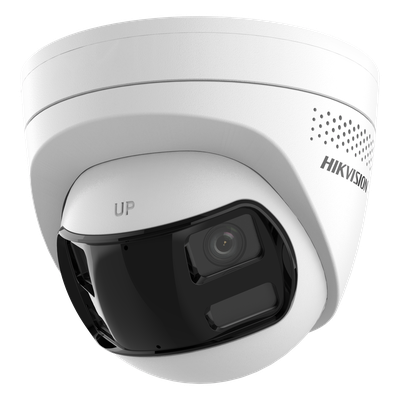 DS-2CD1363G2P-LIUF/SL - Cámara Turret IP / 6 Megapixel / Dual Lente 2.8 mm / Panorámica 180° / IR 30 m (98.4 ft) / Luz Blanca 30 m (98.4 ft) / IP67 / Audio Bidireccional / PoE