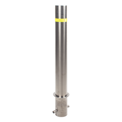 XB-900-F - Bolardo Fijo / Acero Inoxidable 304 / 900 mm (35.4 in) / Diámetro 114 mm / Espesor 2 mm / Acabado Pulido