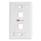KFP-S-02-02S - Placa de Pared Keystone de 2 Salidas, Color Blanco, para Jacks Keystone Z-MAX y MAX