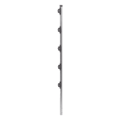 SYS-POST-3 - Poste de Paso para Cerca Electrificada / 1.2 m (3.9 ft) / Tubo Galvanizado Cal. 18 / 1" Diámetro / 5 Aisladores / Fijación en Concreto