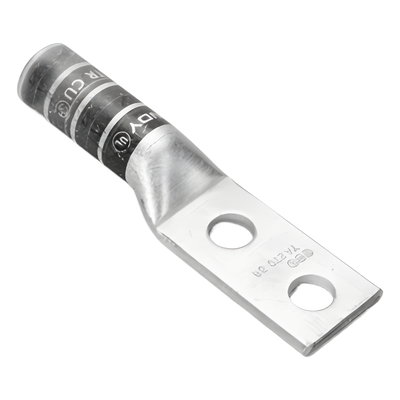 HUB-YA6-C2T-C14 - Terminal de Compresión / Barril Largo / Doble Ojillo Biselado / Conductor 6 AWG / 35 kV / 67 mm (2.65 in)