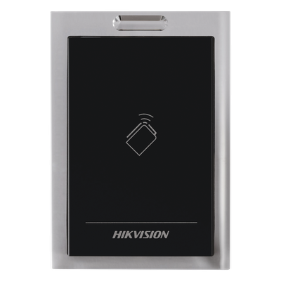 DS-K1101M - Lector de Tarjetas MIFARE / Frecuencia 13.56 MHz / Protocolo Wiegand W26/W34 / RS-485 / IP64 / Montaje en Pared
