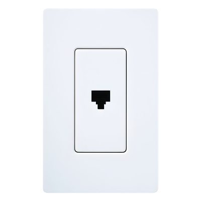 CAPJWH - Jack Telefónico de Pared / RJ11 6 Conductores / Diseño a Ras / Compatible Placas Claro y Satin Colors