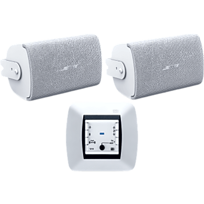 121010H/FS2SEW - Kit de Audio / Mando Bluetooth / Bocinas de Superficie / 2+2W RMS / IP55 / Color Blanco