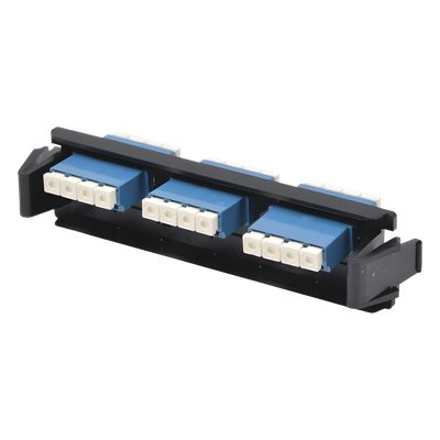 RIC-F-LCU12-01C - Placa Acopladora de Fibra Óptica / 12 Fibras Monomodo / 6 Conectores LC/UPC Duplex / Diseño Quick-Pack / Alta Densidad / Azul