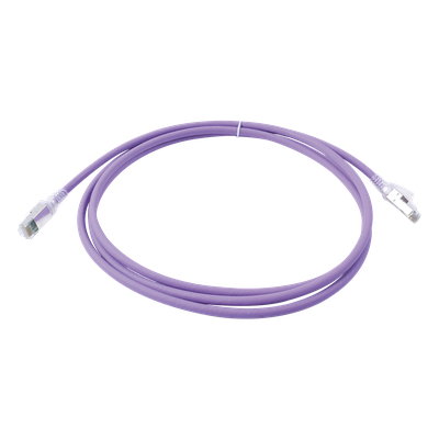 ZM6A-S07-08B - Patch Cord Cat6A S/FTP / CM-LS0H / 2.13 m (7 ft) / Blindaje 360° / Alta Densidad / Violeta