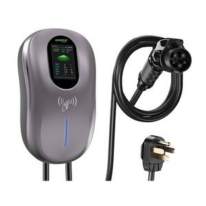 S02US40A - Estación de Carga para Vehículos Eléctricos / 40 A / 9.6 kW / Conector Tipo 1 (SAE J1772) / 110-240 V AC / Pantalla LCD 4.3 in (10.9 cm) / WiFi / APP / RFID / IP65 / Cable TPE 5 m (16.4 ft)
