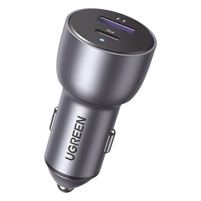 60980 - Cargador de Auto / 42.5W / USB-A + USB-C / PD3.0 + QC3.0 / 12-24 VCD / Aluminio