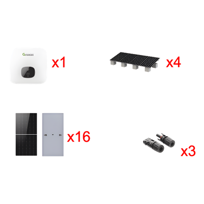 MIN10000KIT1 - Kit Solar de Interconexión / 10 kW / 220 Vca / 16 Paneles 645W / Inversor 98.4% Eficiencia / Montaje para 4 Módulos